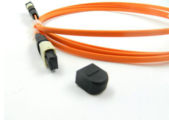 50 / 125UM Ribbon Fiber Optic Cable , 12F MPO Multimode Fiber Patch Cord